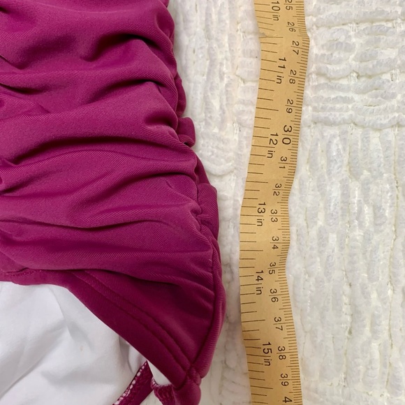 BEACH BASH Plum/Wine Flattering Ruched
Halter Top One Piece 
Swimsuit. 3X - Picture 7 of 10